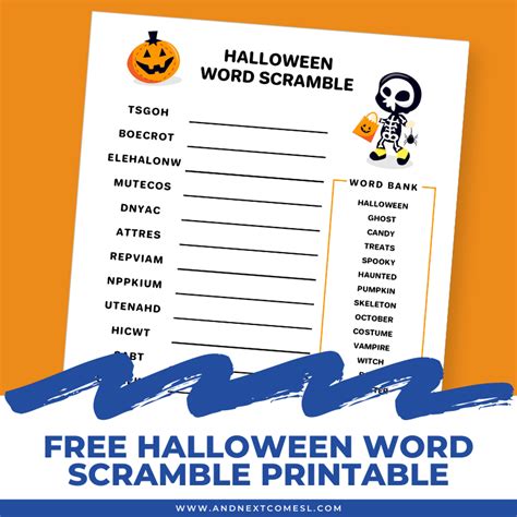 halloween word scramble quiz  printable  trivia quiz site