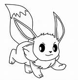 Eevee Coloring Pages Pokemon Printable Pikachu Kids Template Evolutions Simple Sketch sketch template