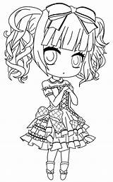 Gothic Pages Lineart Chibi Lolita Deviantart Coloring Templates Template sketch template