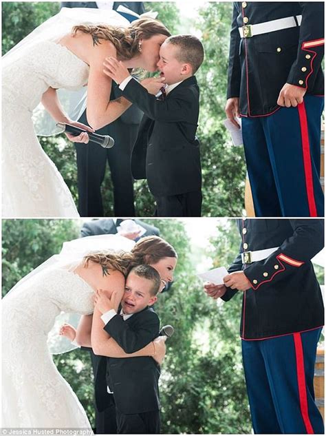 marine s son cries in stepmom s arms during vows in ny daily mail online