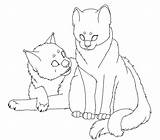 Warrior Cats Cat Coloring Pages Line Mate Drawings Comforting Drawing Two Warriors Outline Kittens Choose Board sketch template