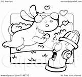 Fire Hydrant Dog Coloring Running Cartoon Clipart Towards Amorous Character Max Scared Drawing Outlined Vector Pages Cory Thoman Firehouse Getdrawings sketch template