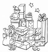 Christmas Presents Colouring Kids sketch template