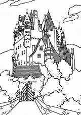 Castle Coloring Pages Drawing German Disney Castles Neuschwanstein Eltz Colouring Book Burg Outline Palace Germany Great Buckingham Color Printable Kids sketch template