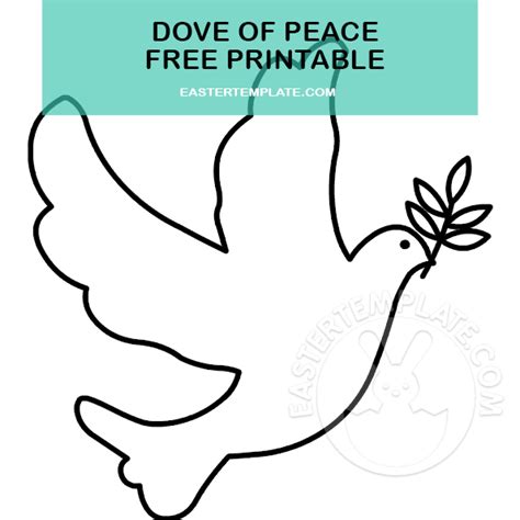 dove  peace shape easter template