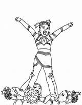 Coloring Pages Getdrawings Cheerleading Stunt Credit sketch template