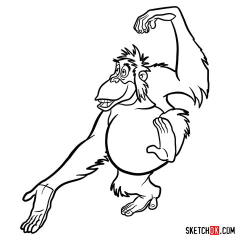 draw king louie  jungle book sketchok easy drawing guides