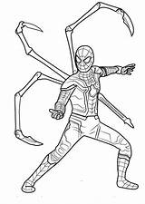 Spider Coloring Iron Pages Spiderman Avengers War Printable Infinity Tom Holland Miles Morales Endgame Kids Color Para Easy Ultimate Print sketch template
