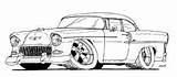 Chevy 55 Bel Air Coloring Sketch 1955 Pages Template Cartoon sketch template