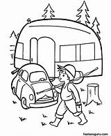 Camping Camper Coloring Pages Caravan Printable Car Sheets Rv Kids Printables Cars Color Embroidery Trailer Colouring Sheet Scribblefun Template Adult sketch template