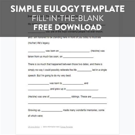 eulogy template   outline tips urns eulogy