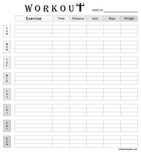 Free Weekly Workout Planner For Beginners And Intermediate