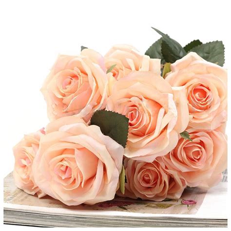 alim hot 1 bouquet 10 head artificial silk cloth rose