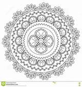 Abstraction Mandala Coloring Vector Preview sketch template