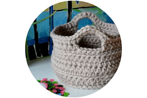 crochet  color chunky crocheted basket pattern
