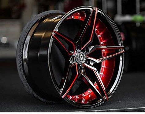 rims black  red full set   wheels   max performance racing wheels