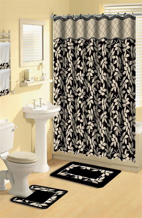 Bathroom Shower With Curtain 09 Bathroom Shower Curtain Sets Black