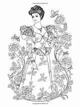 Coloring Pages Creative Haven Book Nouveau Fashions Choose Board Books Fashion sketch template