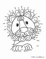 Lion Dot Coloring Connect Pages Printable Kids Game Dots Cute Kawaii Animals Color Worksheets Hellokids Print Drawing Animal Printables Games sketch template