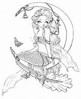Coloring Mermaid Colouring Color Pages Choose Board sketch template