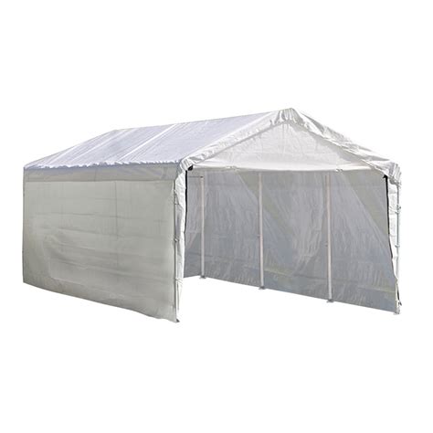 shop shelterlogic  ft   ft polyethylene canopy storage shelter  lowescom