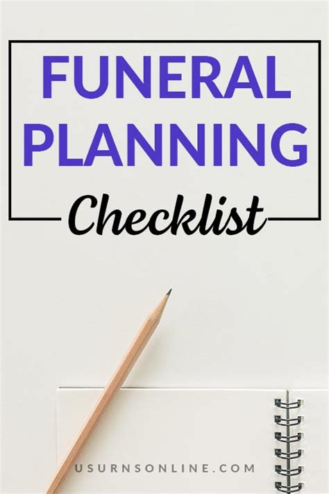funeral planning checklist  printable urns