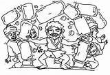 Samson Coloring Temple Pagan Destroy sketch template