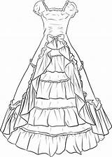Dress Victorian Lineart Drawing Coloring Dresses Pages Gown Anime Women Ball Outfits Drawings Beautiful Choose Board Deviantart Search Ladies Paper sketch template