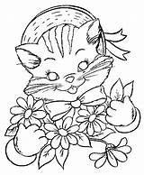 Coloring Pages Cat Katze Flower Kittens Kitten Animal Ausmalbilder Cute Loves Printable Kids Colouring Butterfly Malvorlagen Para Ausdrucken Print Katzen sketch template
