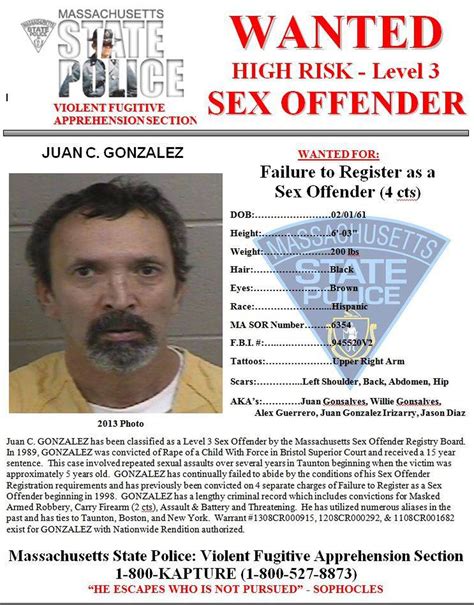 State Police Add Five Men To Most Wanted Sex Offenders List The