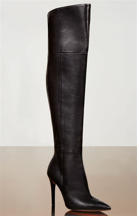 abella high heel over the knee leather boots