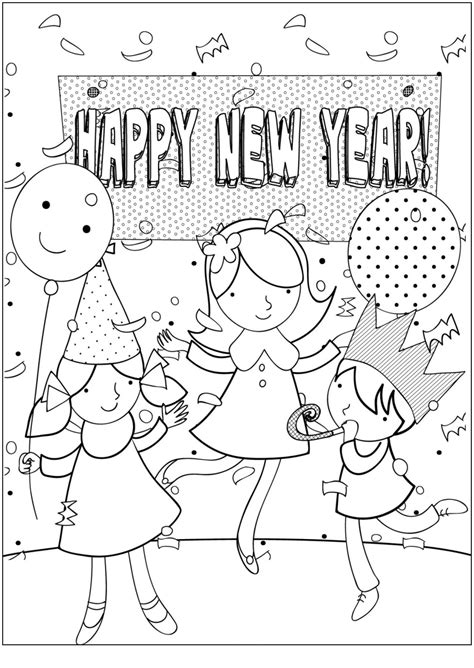 happy  year coloring pages  kids insight  leticia