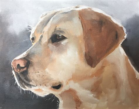 cute oil painting   dog photo ukbleumoonproductions