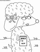 Coloring Bible Sheep Printable Holding Church Version Sunday Clipart Children School Collection House sketch template