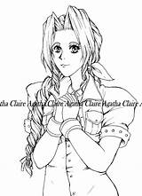 Fantasy Final Coloring Pages Aerith Getcolorings Color sketch template