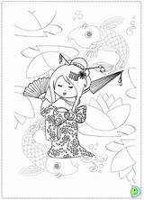 Kokeshi Dolls Coloring Colouring Pages Doll Printable Dinokids Coloriage Books Close Stamps Digital Asian Pixshark sketch template