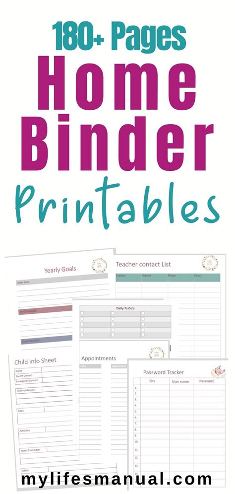 home management binder printables  busy moms life management