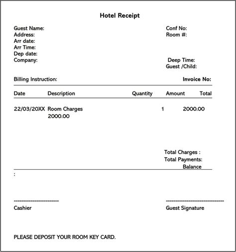 bed  breakfast receipt template  resume  gallery