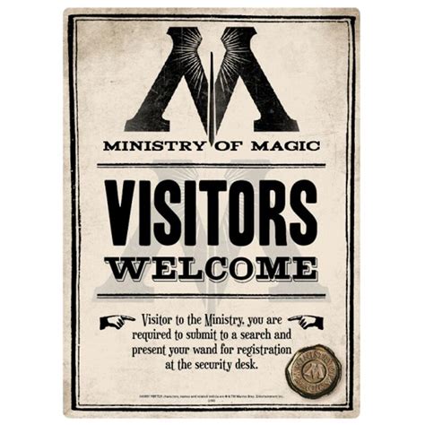 harry potter ministry  magic tin sign small