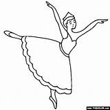 Ballerina Coloring Ballet Pages Pointe Dancer Online sketch template