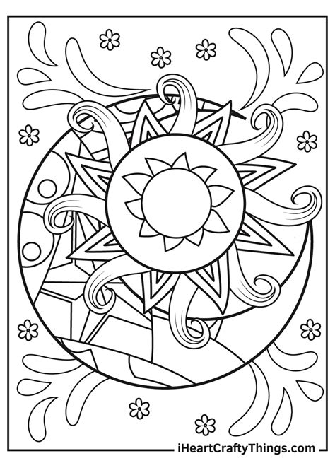 sun  moon coloring pages updated