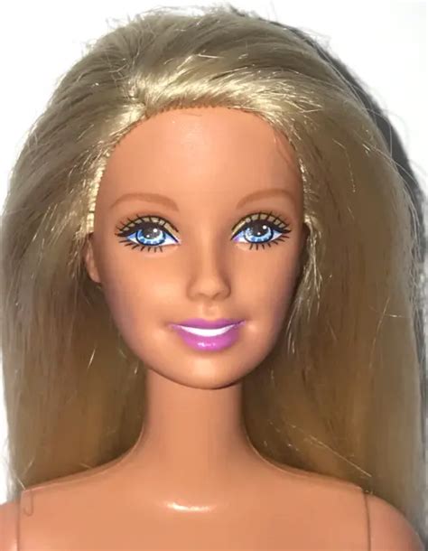 Nude Barbie 2000 Surf City Long Blonde Hair Belly Button Doll For Ooak