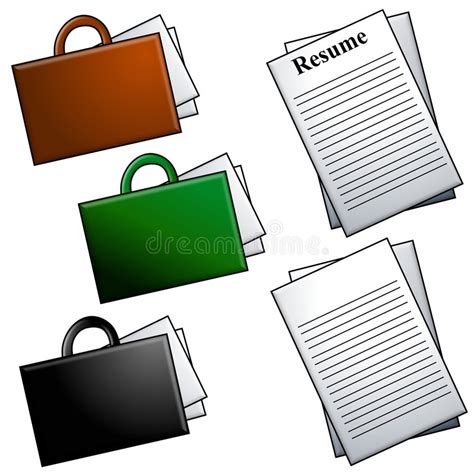 Briefcases And Resume Clip Art Stock Illustration
