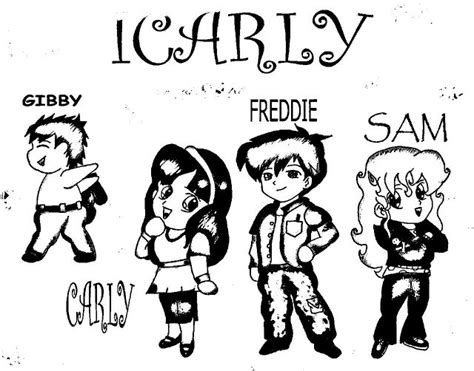 icarly coloring pages  kids printable coloring pages