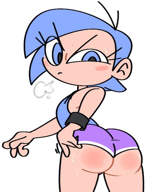 rule 34 1girls 2d annoyed ass focus big ass blue eyes blue hair booty