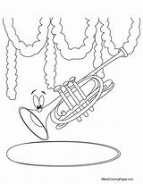Trumpet Coloring Pages Simple Template Popular sketch template