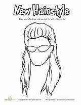 Coloring Pages Hair Hairstyle Getcolorings Face Add Color Getdrawings Printable Choose Cool Board Drawing sketch template