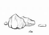 Rocas Batu Piedra Piedras Screentone Pinstake Menggambar Consejo Planta Ilustración Buen sketch template