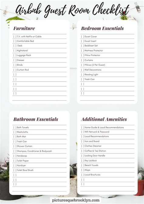 printable airbnb cleaning checklist