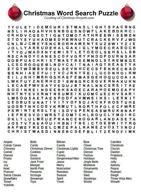 christmas word search  printable